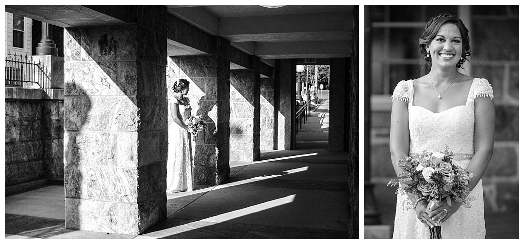 black and white bride portraits