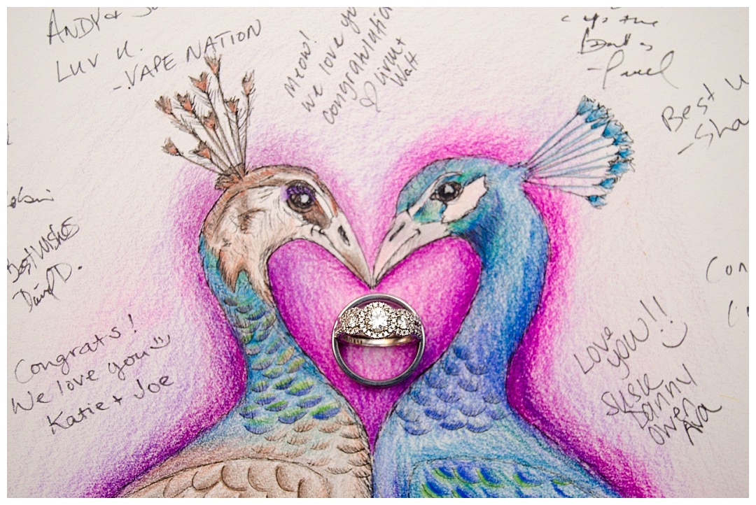 peacocks and wedding rings