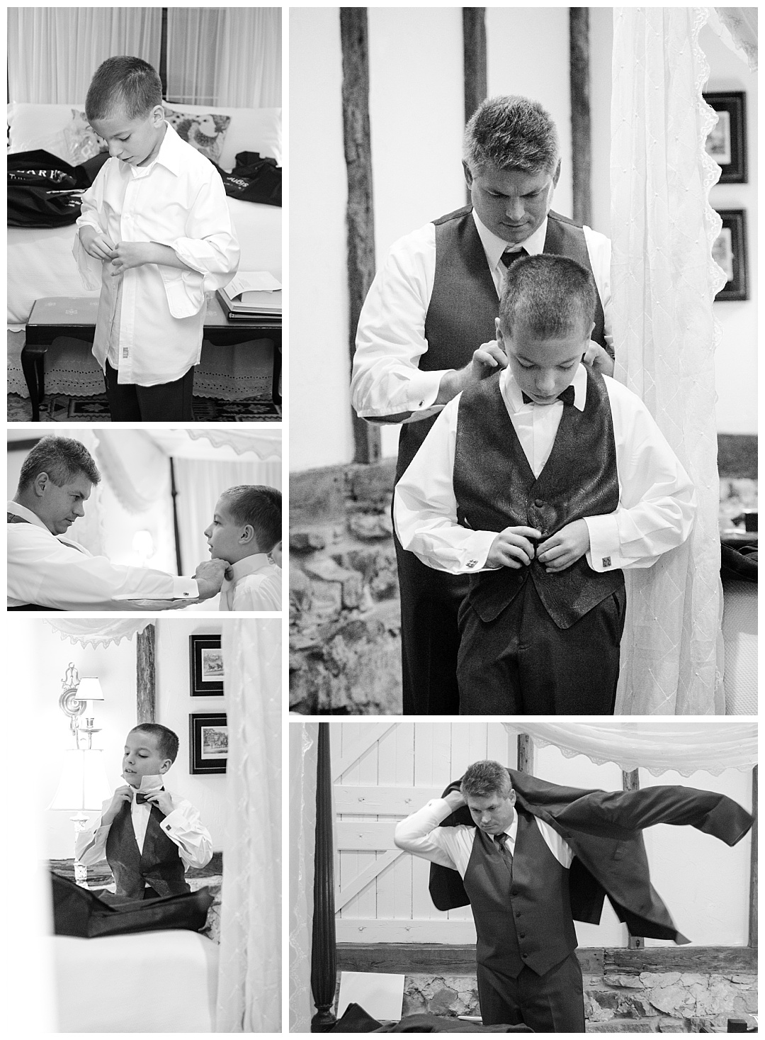 boys and father preparing for wedding
