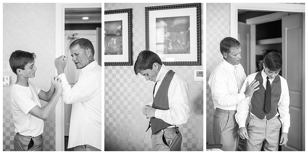 boys getting ready for wedding