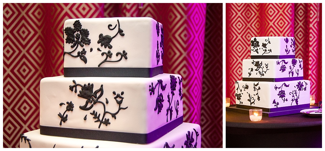 black and white wedding cake