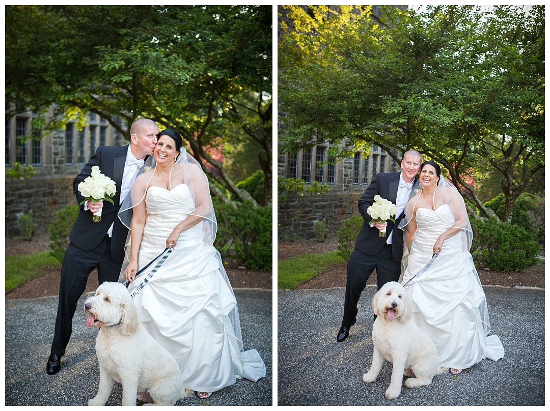 bride and groom dog Maryvale Castle