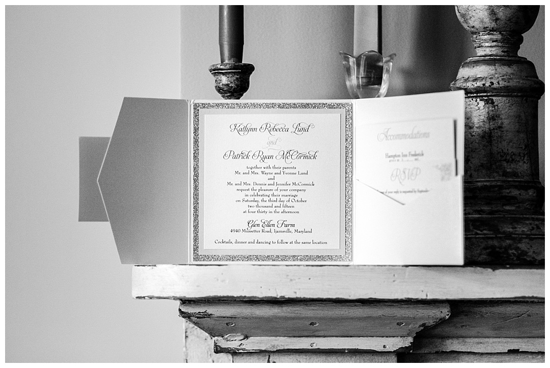 wedding invitation Glen Ellen Farm